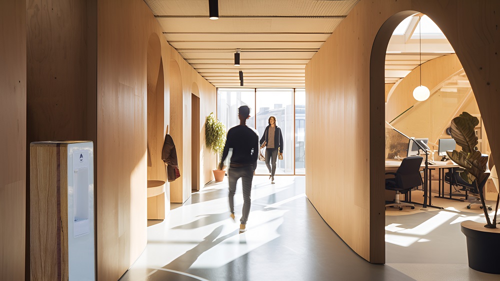 FONTAINE A EAU OROME SEQUOIA BOIS POUR BUREAUX ET LOCAUX D'ACTIVITE